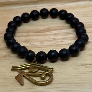 Black Onyx – Eye of Horus Protection Bracelet